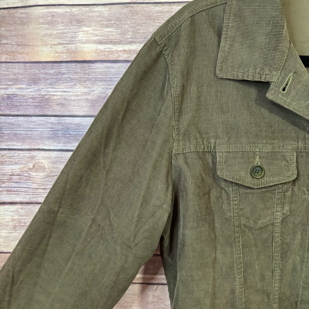 Faconnable Corduroy Button Down Jacket Olive Gree… - image 3